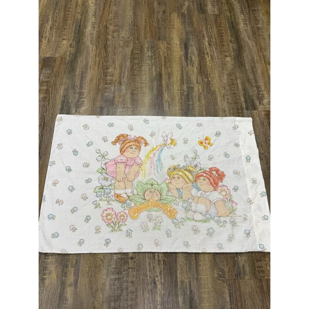 Cabbage Patch Kids Pillowcase Size 1983 Multicolor Standard Size Floral Cotton
